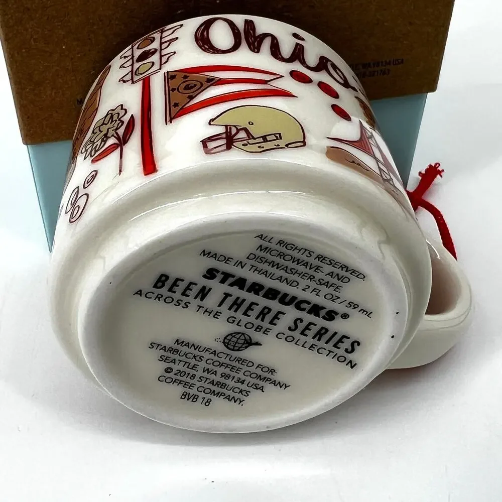 Starbucks Been There Series Ornament Mini Espresso Mug Cup Ohio NEW in Box